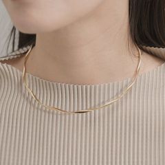 ネックレス 金属アレルギー対応 つけっぱなしOK レディース ステンレス サージカル 錆びにくい 水に強い チョーカー ネックカフ シンプル st0067 ルピス lupis