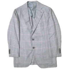 Cesare Attolini チェザレアットリーニ イタリア製 グレンチェック シングルジャケット GUX35/2 S9CA09 48 DROP7R グレー コットン 3B テーラード アウター g20541