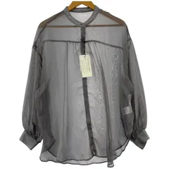 美品 CIAOPANIC TYPY チャオパニックティピー タグ付き バンドカラー シアー長袖シャツ sizeONE/グレー