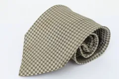 バナナリパブリック ブランドネクタイ 格子柄 イタリア製 メンズ カーキ Banana Republic 【中古】