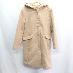 ■ ⊇ ViS ビス 取り外し可能フード 長袖 ノーカラーコート サイズM ライトブラウン レディース E  【1410100016150】