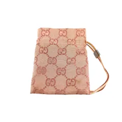 GUCCIポーチ GUCCI グッチ 巾着ポーチ 039 1047 ピンクベージュ レディース