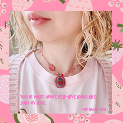 ハートリップ ネックレス アクセサリー 派手かわいい ピンク【ハート×リップ】