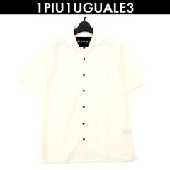 1piu1uguale3 ウノピュウノウグァーレトレ  メッシュ リブ 半袖シャツ 開襟 オフホワイト メンズ 中古 サイズ V コンディション B