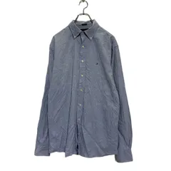 TOMMY HILFIGER 長袖 無地シャツL ライトブルー トミーヒルフィガー ボタンダウン ワンポイントロゴ 古着卸 アメリカ仕入 a604-7342