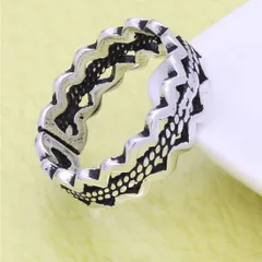 【リング/指輪】[Adelina Style] 指輪 リング レディース 人気 シルバーリング S925 純銀 レディース メンズ フリーサイズ 調整可能 シンプル 金属アレルギー対応 (タイプM)