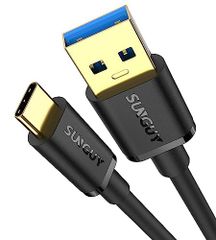 【在庫セール】0.3M_ブラック SUNGUY USB Type C ケーブル 0.3M USB3.1 Gen2 10Gbps データ転送 18W急速充電 USB-A to USB-C 短い 30cm 金メッキコネクタ タイプ c コード Android Au
