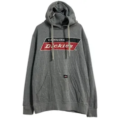 Dickies プリントスウェット パーカー M グレー ディッキーズ プルオーバー 裏起毛 カジュアル 古着卸 アメリカ仕入 a702-5530
