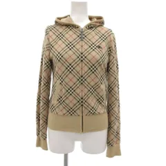 バーバリーブルーレーベル BURBERRY BLUE LABEL 美品 ジップパーカー ブルゾン ロゴ ノバチェック 38 ベージュ ■GY19のサムネイル