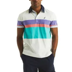 【送料無料】 ナウティカ メンズ Tシャツ トップス Men's Nautica Striped Polo White Stripe