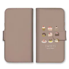 iPhone13Pro Max ケース 手帳型 アイフォン13 プロマックス スマホケース 携帯ケース スイーツ 甘いもの 糖分 砂糖 ケーキ ドーナツ プリン メルヘン パステルカラー パープル かわいい カラー05