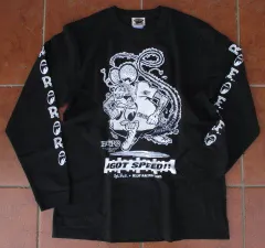 【最終入荷分】限定コラボ企画！ラットフィンクとムーンアイズがタッグを組んだ！RAT・FINK（USA）×MOON・EQUIPPED！ロングスリーブ・Ｔシャツ「RATFINK×MOON」（ブラック）のサムネイル