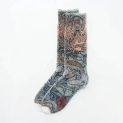Peacock and Dragon & Tulip and Roseソックス_WilliamMorris(22-25cm) GREEN