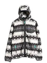 【お得なクーポン配布中!】 15年製 パタゴニア ライトウェイト 総柄 スナップT フーディ ジャケット レディース S シンチラ フリース パーカー フルジップ アウトドア