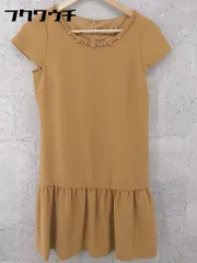 ◇ ◎ Aveniretoile アベニールエトワール ビーズ フレンチスリーブ 膝丈 ワンピース サイズ34 キャメル系 レディース 【中古】 【1002801168261】のサムネイル
