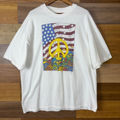 90s ピースマーク×星条旗 tシャツ カナダ製 ホワイト M - メルカリ