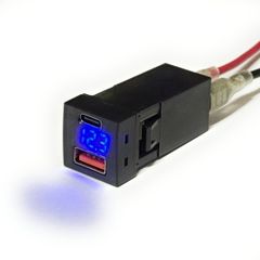 トヨタ Cタイプ ダイハツ スイッチホール USB充電器 電圧計 バッテリーモニター アルファード ヤリスクロス ヴォクシー ノア カローラクロス シエンタ ダイハツ タント ファンクロス ムーヴ キャンバス ロッキー スズキ アルト ハスラー ワゴンR