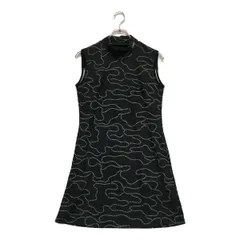 中古 レディース ニューバランスゴルフ New Balance golf ワンピース 1(M) 黒 ブラック ノースリーブ モックネック ロゴ総柄