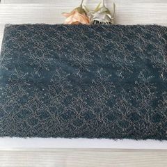 ストレッチレース　キラキラ金色幅24cm日本製 1m[25011ゴールド紺色]