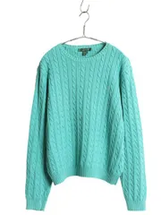 【お得なクーポン配布中!】 00s ローレン ラルフローレン コットン ケーブル ニット セーター レディース XL / オールド ポロ 長袖ニット クルーネック 大きいサイズ