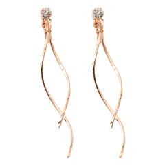 【ピンクゴールド×イヤリング】[Cream dot. クリームドット公式] イヤリング レディース  金属アレルギー ニッケルフリー 揺れる ネジ式 キュービックジルコニア ビジュー ウェーブ ひねり 大人 