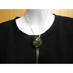 天然石 ラブラドライトループタイ(ロングネックレス) 　　　230908757