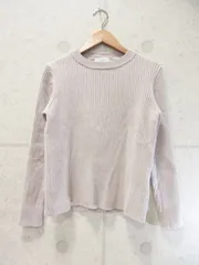 SLOBE IENA スローブイエナ ニット プルオーバー クルーネック 長袖 ウール100％ 無地 ピンクベージュ