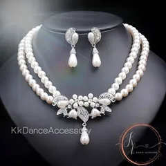 パールリーフ・グレイス ネックレス ピアス セット 結婚式 発表会 イベント　高見え　演奏会　発表会　カラオケ　結婚式
