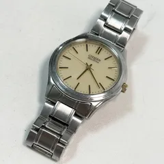 【送料無料】CITIZEN/シチズン/E031-S048419ソーラー腕時計/エコドライブ/アイボリー×シルバー/動作品/稼働品/中古品