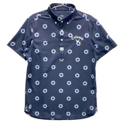 サイズ：L CALLAWAY SELECT キャロウェイ セレクト  半袖ポロシャツ ボタンダウン 花 総柄 ネイビー系 [240101505261] ゴルフウェア メンズ ストスト