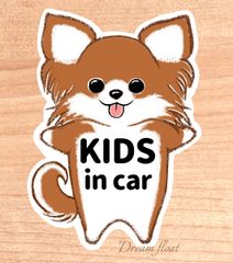 キッズインカー.ベビーインカー.チャイルドインカー【わんこチワワ.レッド】マグネットタイプ/シールタイプ/吸盤タイプ