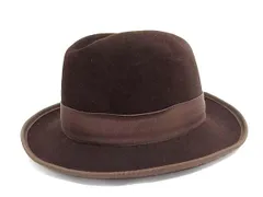 ■美品■ Colette コレット リボン 中折れハット 帽子 メンズ レディース ブラウン系 DF4944
