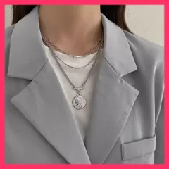 【スタッフおすすめ！】 ネックレス レディースシンプル２点セット アクセ人気プチプラ/3連ネックレス流行/ユニセックス首飾り アクセサリー シルバー チェーンネック おすすめ おしゃれ　人気 上品 YUERAN-001