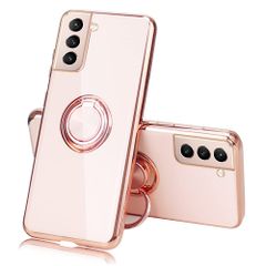 【人気商品】JOOBOY Galaxy s21 用 ケース ギャラクシー s21 5G 用 ケース リング付き メッキ加工 レンズ保護 tpu ソフト ストラップホール付き 耐衝撃 スリム おしゃれ スマホケース 携帯カバー ギャラクシーS21 用 カバー (