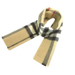 バーバリー BURBERRY マフラー カシミヤ100％ ノバチェック ストール スコットランド製 薄手 茶 ブラウン