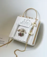 【迅速発送】アイモハ チェーンバッグ ミニ 斜めかけ ハンドバッグ ショルダーバッグ レディース フォーマルバッグ エンジェル