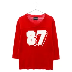 NUMBER (N)INE (ナンバーナイン) 06SS ガンズ期 ナンバープリント コットンニット Vネックセーター レッドのサムネイル