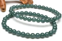 グアテマラ産◇希少マンサーノ翡翠 ブルージェダイト 青翡翠　5.5mm　ブレスレット 1個売り パワーストーン 天然石 _B1361-55