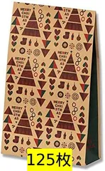 【大容量】　ヘイコーＦＢ ８サイ カントリーツリー#3009023 25枚入り×5個セット（計125枚入り）　クリスマス　ギフト　お菓子梱包　ラッピング袋　プレゼント　可愛い　柄入り　紙袋　管理番号MN635AF