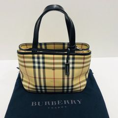 ★バーバリー Burberrys ノバチェック ハンドバッグ レディース ベージュ レザー × PVC トートバック 中古 005672
