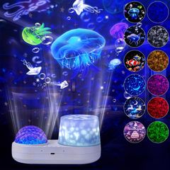 LEDナイトプロジェクター プラスチック 星型 スター オーシャン 水族館 ユニコーン クリスマス 誕生日 おもちゃ  寝室 カラフル パーティ 安眠 癒し
