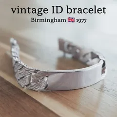 1973年 英国 ヴィンテージ IDタグ 長方形プレート フラットチェーン ブレ 1973年 英国 ヴィンテージ IDタグ 長方形プレート フラット