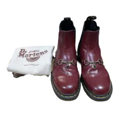 ◆中古品◆Dr.MARTENS×NEEDLES ドクターマーチン×ニードルズ サイドゴア ブーツ レッド系 US8サイズ シューズ メンズ X86946NC