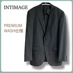 美品 INTIMAGE スーツ メンズジャケット 背抜き ウォッシャブル ストライプ メンズ 紳士 ウール混 春夏秋