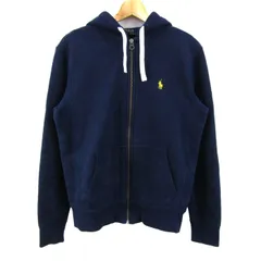 ポロラルフローレン パーカー トップス ジップアップ スウェット 裏起毛 メンズ Sサイズ ネイビー POLO RALPH LAUREN 【中古】