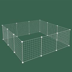 【在庫セール】ペットフェンス ペットサークル ケージ 12枚セット 50×50cm 小型犬 ENCOUNTER 小動物 犬 うさぎ 室内用 透明 犬 室内 メッシュパネル ワイヤーサークル サークルフェンス ケージ 大きいサイズ レイアウト自由 ペット柵 脱出