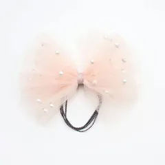 ☆ ピンク ☆ FREE ☆ シャシャリボンヘアゴム(2color) リボン 大きめ ヘアゴム キッズ ヘア ゴム 髪飾り 子供 子ども 子供用 女の子 卒園式 入学式 卒業式 ピアノ発表会 おしゃれ かわいい 結婚式 キラキラ パール フォーマル