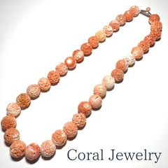 海泡のきらめき - 12mm天然桃珊瑚ネックレス（シルバー金具） 海泡のきらめき - 12mm天然桃珊瑚ネックレス（シルバー金具