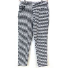 パーリーゲイツ　ストレッチパンツ　35周年記念モデル　T/C ルアンチンカルゼ　サイズ5　PG小紋柄　ホワイト/ダークネイビー系