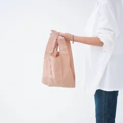 ☆ check.beige ☆ 392plus m ポケット収納エコバッグ ミニ エコバッグ 折りたたみ コンパクト エコバック 392 plus m ミニ ショッピングバッグ お買い物バッグ お買い物バック おりたたみ 折り畳み サブバッグ サブバックのサムネイル